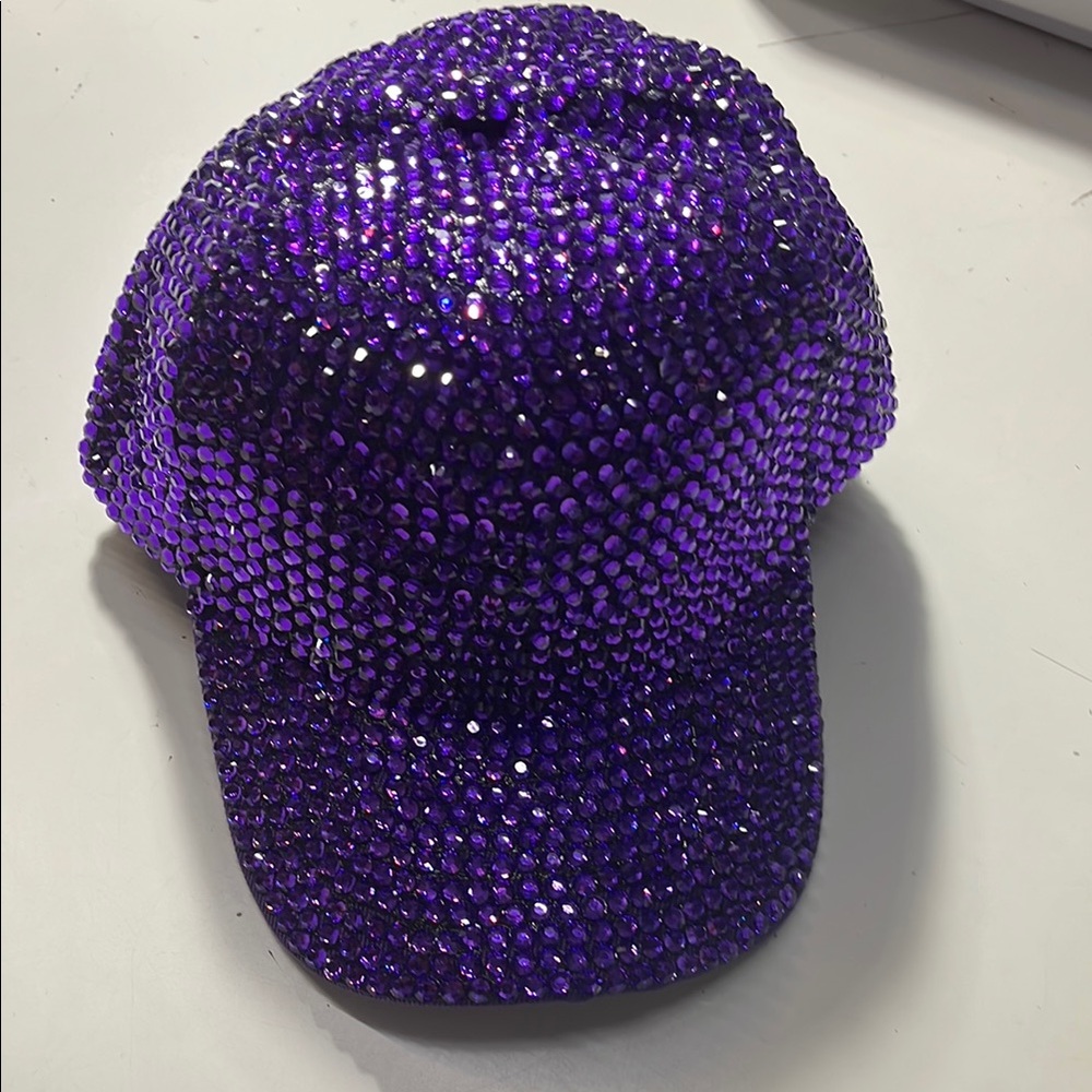 Purple Rhinestone Cap